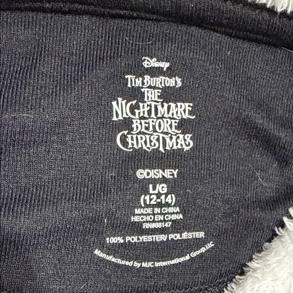 Disney Black Nightmare Before Christmas Youth Large (12/14) Hooded Snuggie, Robe - Picture 5 of 11